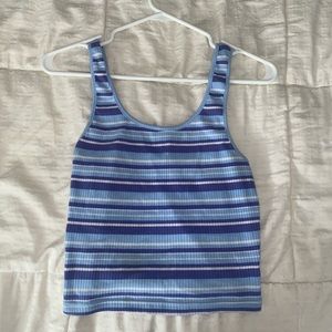 Pacsun basics, blue and purple striped tank top size small
